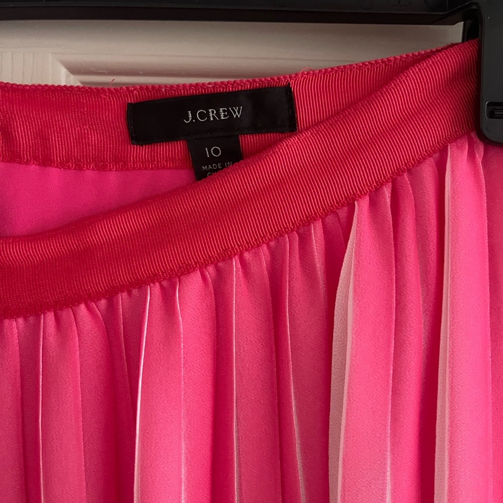 Pleated Pink Midi Skirt - Women's Summer Skirt - Picture 3 of 7